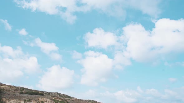 View of the sky over the saltpans in Malta