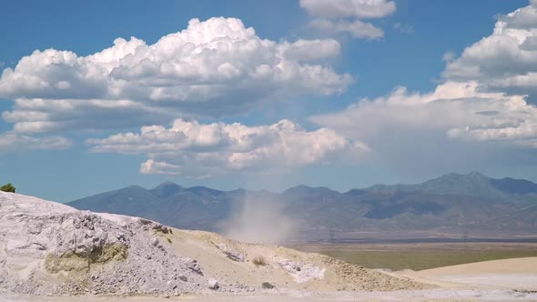 Dust devil spinning through the Utah desert during drought