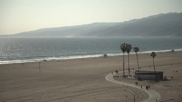 The Pacific Ocean and the beach