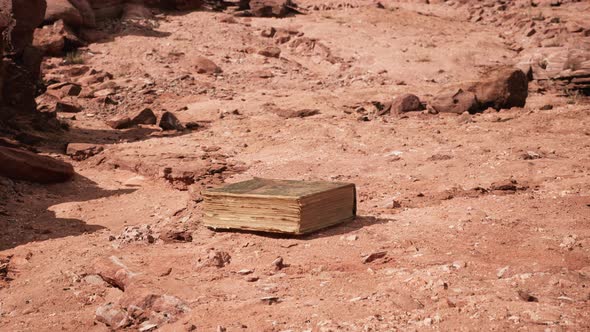 Old Book in Red Rock Desert alt