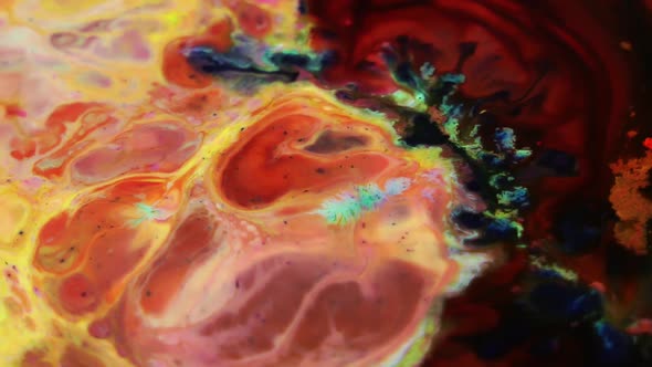 Swirling And Explosion Colour Of Mixed Paint