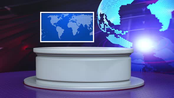 3D Virtual News Studio Background A50032