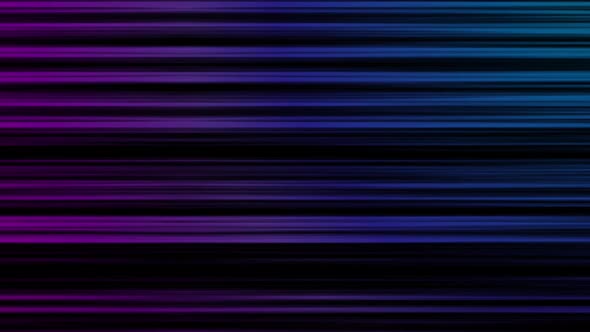 Quick motion of multicolored neon rays shimmering horizontally