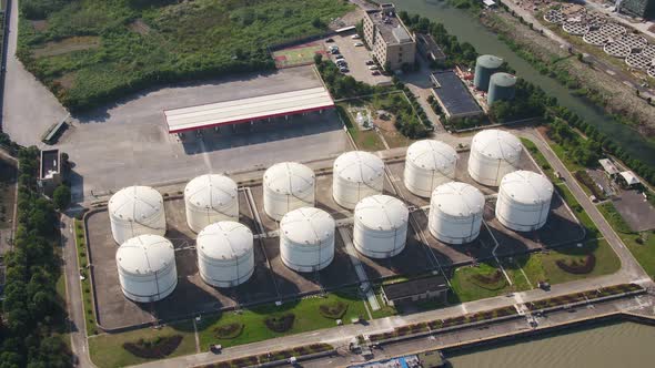 Oil Storage tank in the port