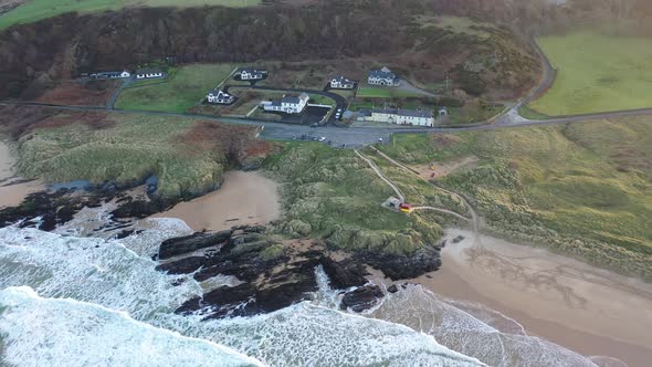 Aerial View of Culdaff Beach in Donegal Ireland
