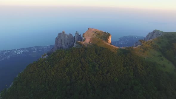 Aerial View of Mount AiPetri on the Crimea Peninsula