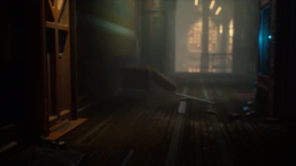 Interior of Abandoned Old Motel alt