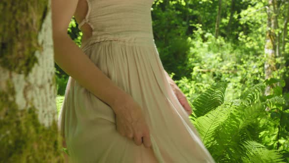 Beautiful Natural Woman in the Green Forest