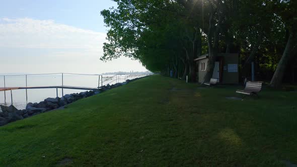 Drone Footage Aerial View of Balaton Lake, Hungary