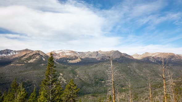 Time Lapse of the clouds moving above the Rocky Mountains