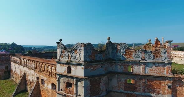 Panoramic Aerial Shot Old Castle