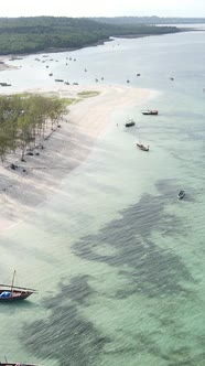 Vertical Video of the Ocean Near the Coast of Zanzibar Tanzania