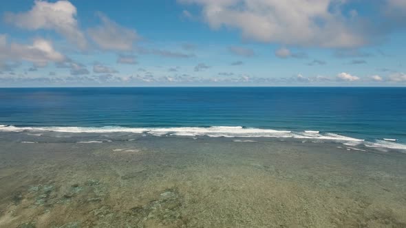 Water Surface Aerial view.Siargao Island Philippines