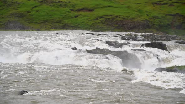 Urridafoss Waterfalls in Iceland Europe Slow Motion