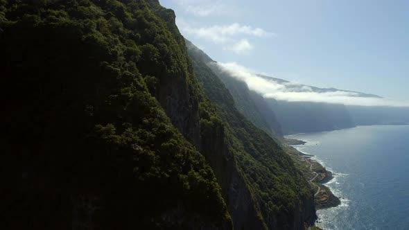Rising View of Mountainous Coastline of Madeira