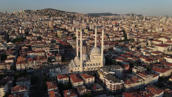 Mosque Overhead Aerial Drone Shot