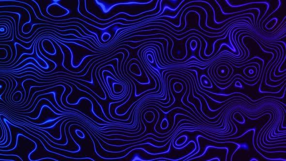 Glowing shiny line blue color liquid wave abstract background.