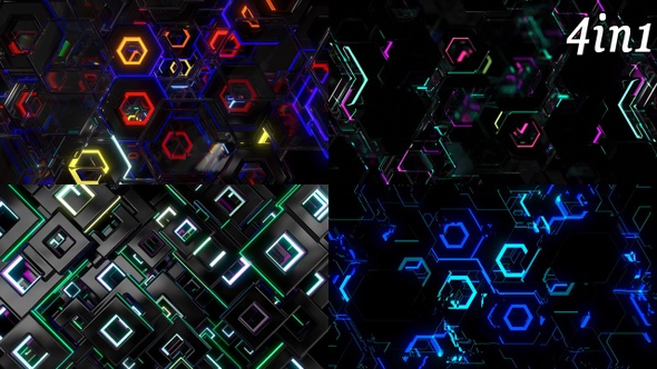 Neon Backgrounds (4in1)