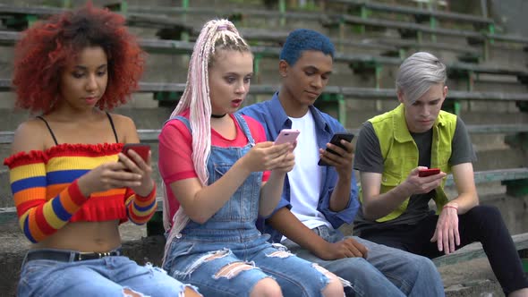 Female Teen Showing Friends Social Network Photo, Spoiled Millennial Generation