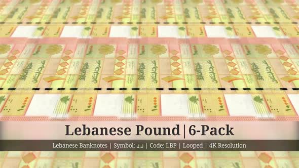 Lebanese Pound | Lebanon Currency - 6 Pack | 4K Resolution | Looped