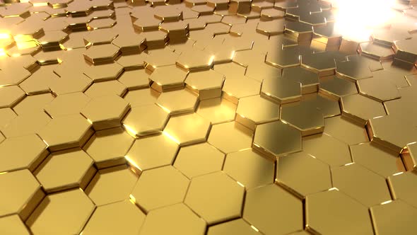 Golden Hexagons Background V1