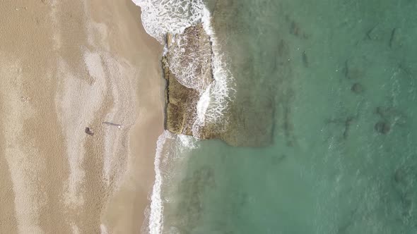 Aerial View of the Beach at the Seaside Resort Town, Turkey