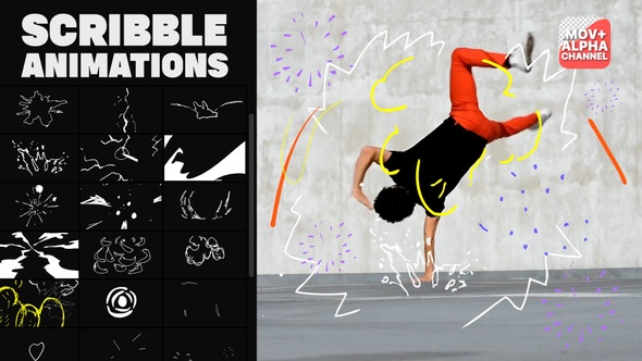 Abstract Scribble Animations | Motion Graphics Pack alt