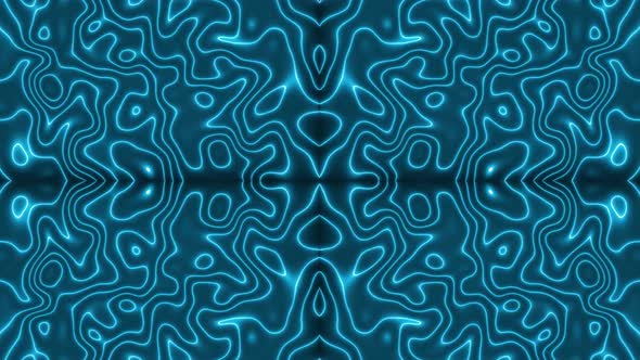 Cyan Color Neon Light Abstract Mirror Liquid Animated Background
