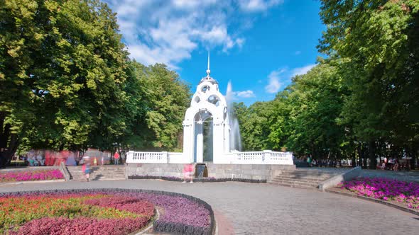 Mirror Stream or Glass Stream Timelapse Hyperlapse  the First Symbol of the City of Kharkov