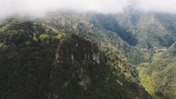 Green Mountain Landscape of Madeira Island Portugal