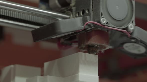 3D Printer During Printing Close-up.
