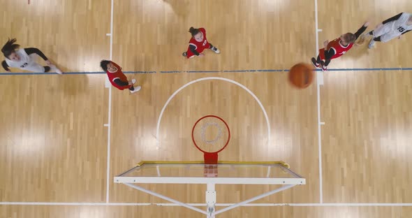 Women's Basketball Championship Training Game the Confrontation of Two Team of Basketball Players