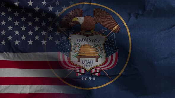 Utah State Usa Mixed Flag 4K