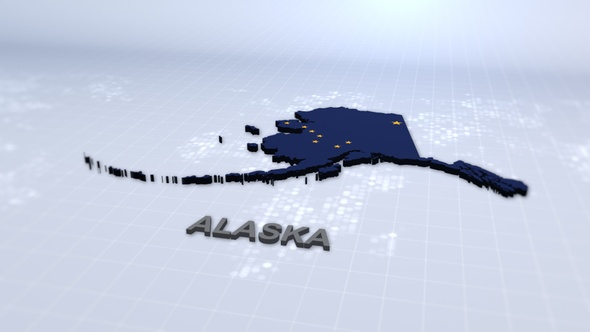 Alaska Map With Flag