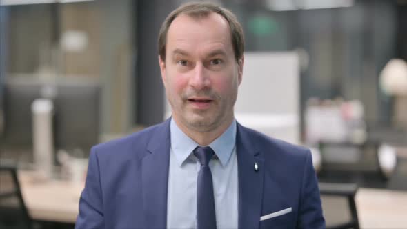 Portrait of Excited Businessman Celebrating Success