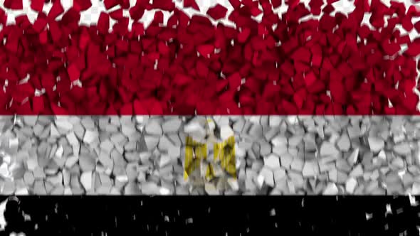 Egypt Flag Breaking Rocks Transition