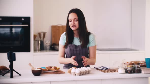 Food Blogger Recipe Tutorial Woman Phone Kitchen