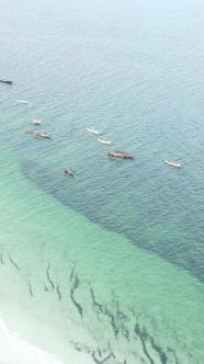 Vertical Video of the Ocean Near the Coast of Zanzibar Tanzania