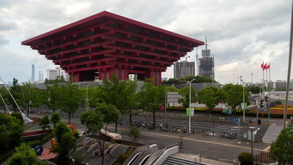 China Pavilion at Expo 2010 As Shanghai Art Museum Timelapse