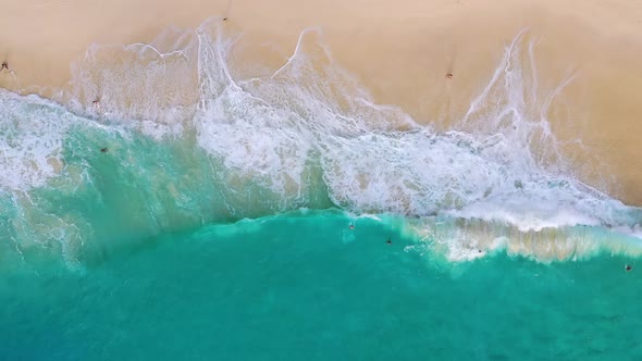 Coast and Waves as A Background from Top View. Nusa Penida Island, Indonesia.