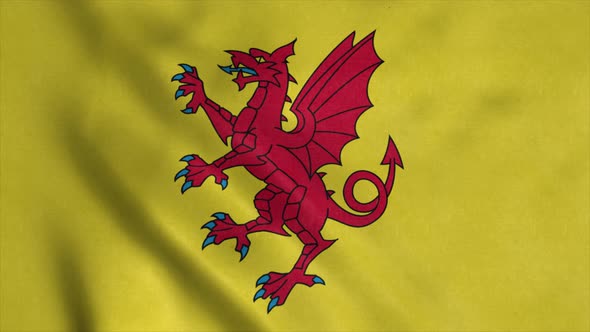 Somerset Flag England Waving in Wind