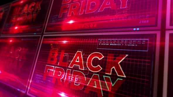 Black Friday broadcast symbol on screens