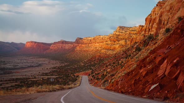 Desert Road Sunset Time Lapse