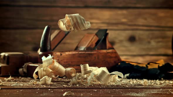 Wood Chips Fall on the Table