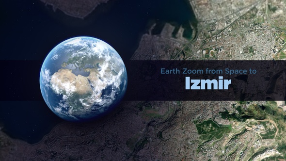 Izmir (Turkey) Earth Zoom to the City from Space