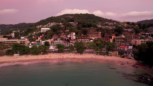 Orange Sunset with a View of the Beach