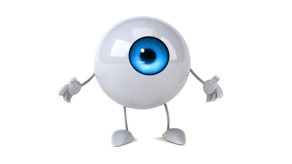 Fun 3D cartoon eye doing a presentation