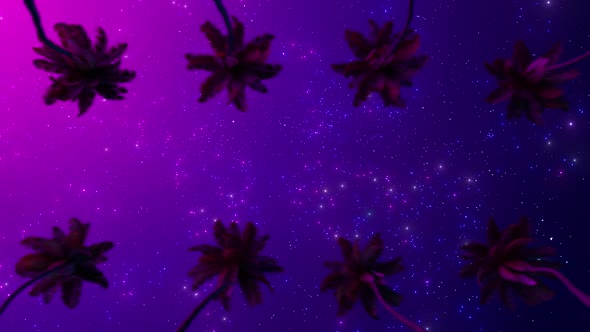 Retrowave Style Tropical Palm Trees Background alt