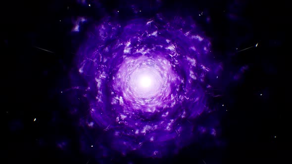 Purple Nebula Cloud Space Tunnel Loop 4K
