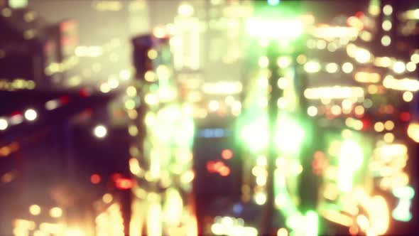 Defocused Background of City Night Light Blur Bokeh alt
